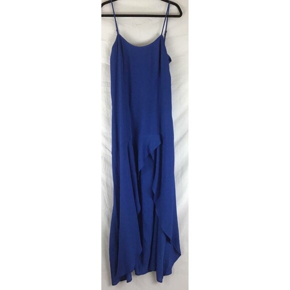 Lulus Dress XL Blue Shift Long Ruffle Women New - Picture 1 of 6